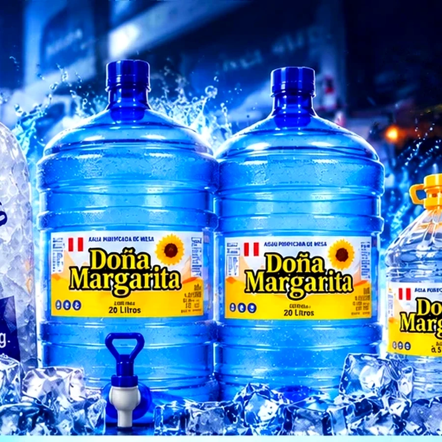 Bidones de agua Doña Margarita en sus presentaciones con y sin caño